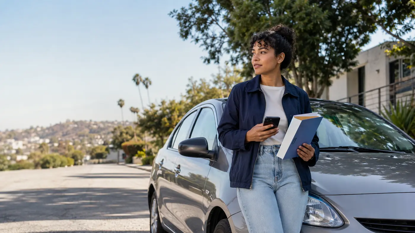 California driver comparing affordable auto insurance choices